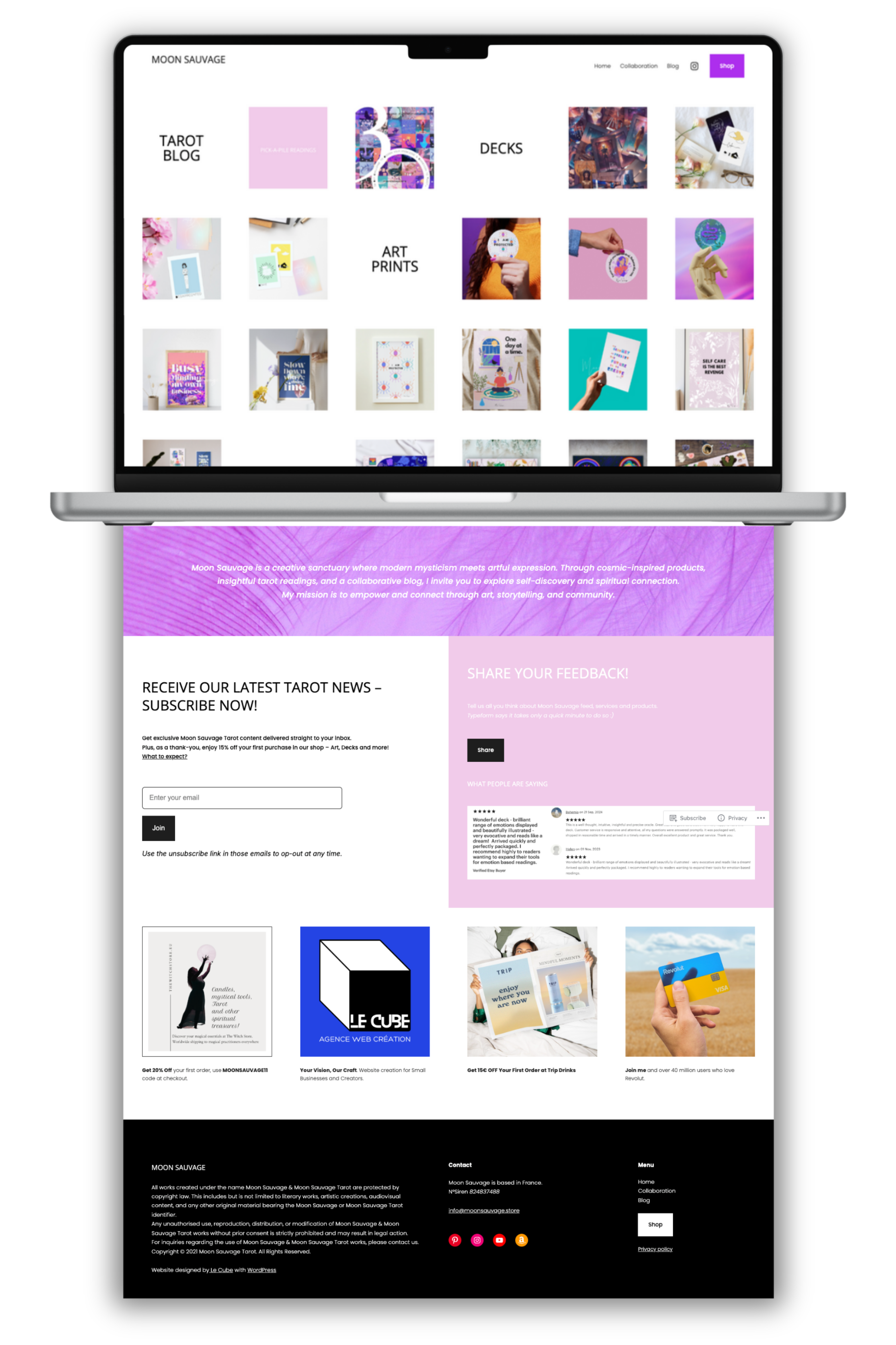 Le Cube - Agence Web Création - WordPress - Le Cube - project Moon Sauvage